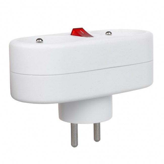 Maclean Current Outlet, Socket Splitter with 2 Sockets and Circuit Breaker, Type E, 2x16A, MCE337 E Maclean Current Outlet, Socket Splitter with 2 Sockets and Circuit Breaker, Type E, 2x16A, MCE337 E