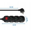Esperanza ELK210K power extension 1.5 m 3 AC outlet(s) Indoor Black