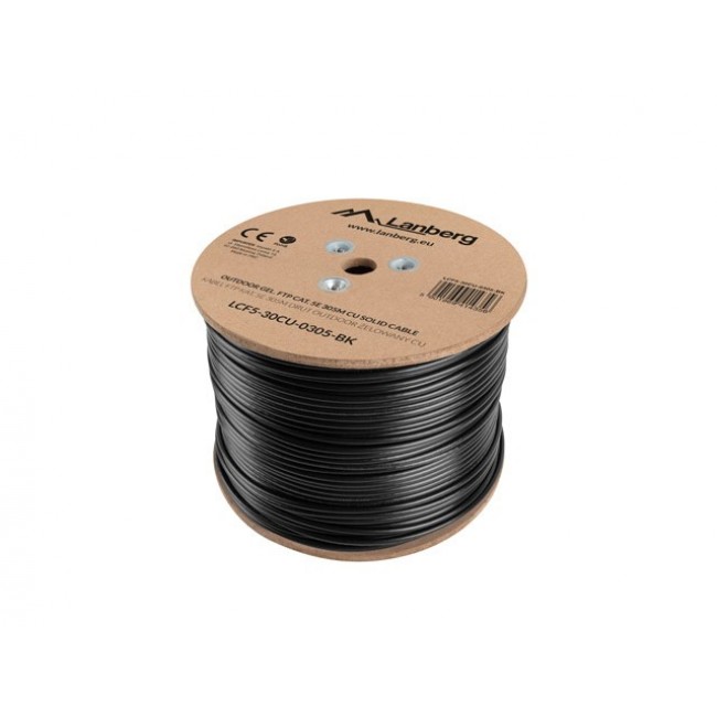 Lanberg LCF5-30CU-0305-BK networking cable Black 305 m Cat5e F/UTP (FTP) Lanberg LCF5-30CU-0305-BK networking cable Black 305 m Cat5e F/UTP (FTP)
