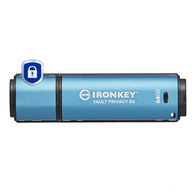 Kingston Technology IronKey 64GB Vault Privacy 50 AES-256 Encrypted, FIPS 197 Kingston Technology IronKey 64GB Vault Privacy 50 AES-256 Encrypted, FIPS 197