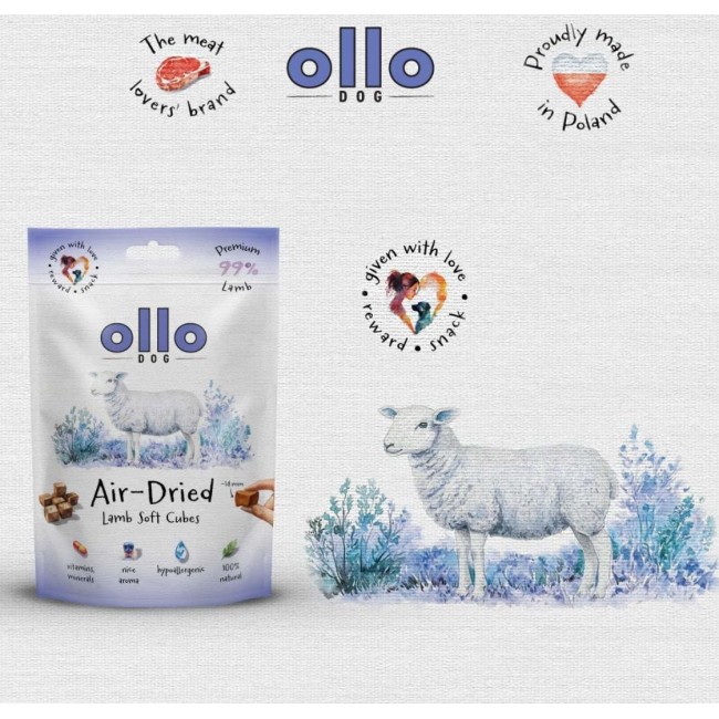 OLLO Air Dried Training Lamb Cubes - dog treat - 80g OLLO Air Dried Training Lamb Cubes - dog treat - 80g