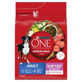 PURINA One Adult Medium/Maxi Rich in lamb with rice - dry dog food - 2,5kg