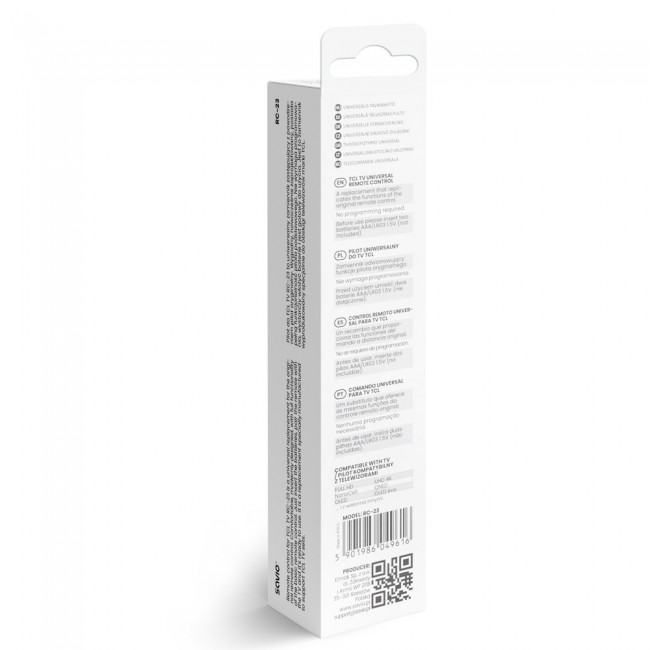SAVIO RC-23 Universal / Replacement Remote Control for TCL TV SAVIO RC-23 Universal / Replacement Remote Control for TCL TV