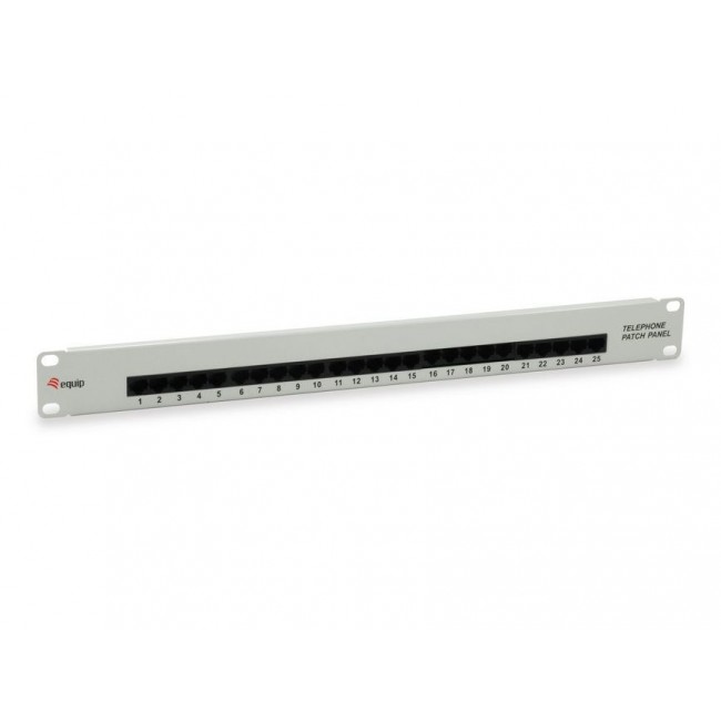 Equip 25-Port Cat.3 RJ45 ISDN Patch Panel, Light Grey Equip 25-Port Cat.3 RJ45 ISDN Patch Panel, Light Grey