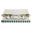 Equip 12-Port Fiber Optic Splice Box, SC Duplex, OM3, 1U, Equipped, Grey