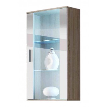 Cama hanging display cabinet SOHO sonoma oak/white gloss