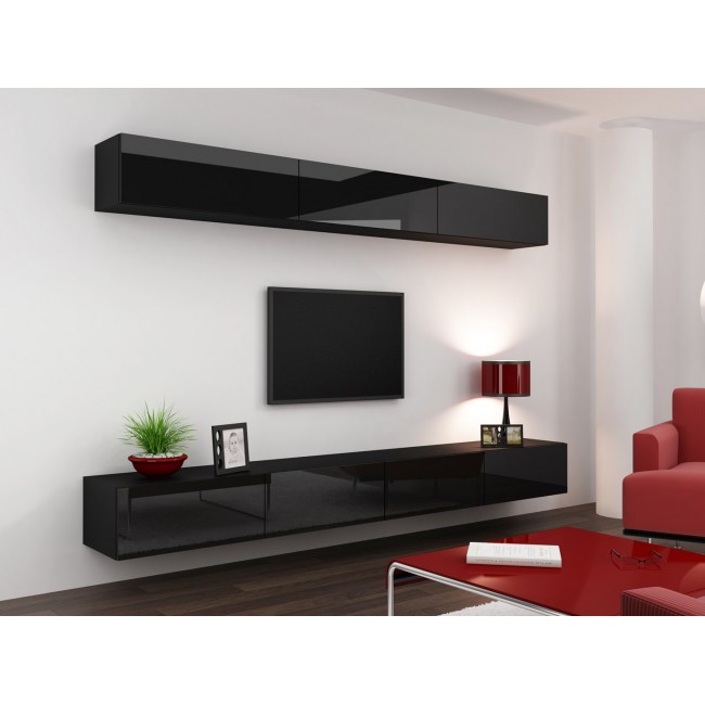 Cama TV stand VIGO 140 30/140/40 black/black gloss