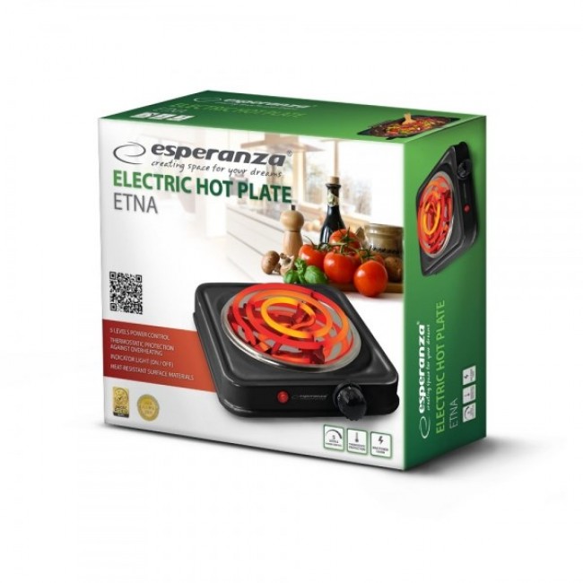 Esperanza EKH012K hob Black Countertop 21 cm 1 zone(s) Esperanza EKH012K hob Black Countertop 21 cm 1 zone(s)