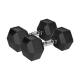 REBEL ACTIVE Rubber-coated cast iron dumbbells 2x15 kg