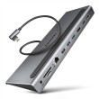 Axagon HMC-4KX3 USB 5Gbps hub, 3x USB-A, 2x HDMI, DP, RJ-45, SD/microSD, audio, PD 100W Axagon HMC-4KX3 USB 5Gbps hub, 3x USB-A, 2x HDMI, DP, RJ-45, SD/microSD, audio, PD 100W