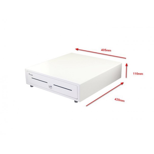 Equip Cash Register Drawer for Point of Sale (POS) System, 4 Bill/8 Coin Compartments, Removable Coin Slots, RJ11 connector