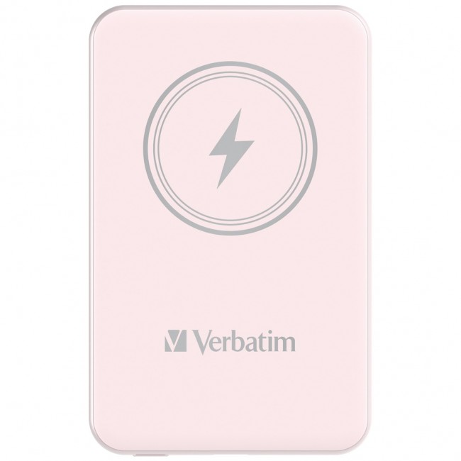Verbatim Charge 'n' Go Magnetic Wireless Power Bank 5000mAh Pink