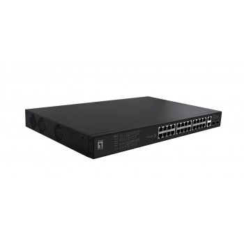 LevelOne FGP-2831 network switch Unmanaged Fast Ethernet (10/100) Power over Ethernet (PoE) 1U Black