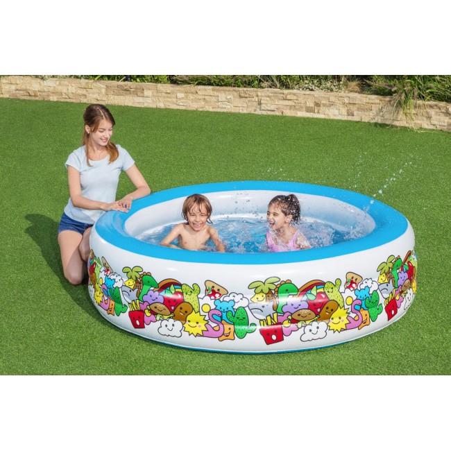 Bestway Inflatable Play Pool - 3-Ring - 1.96m x H53cm Bestway Inflatable Play Pool - 3-Ring - 1.96m x H53cm