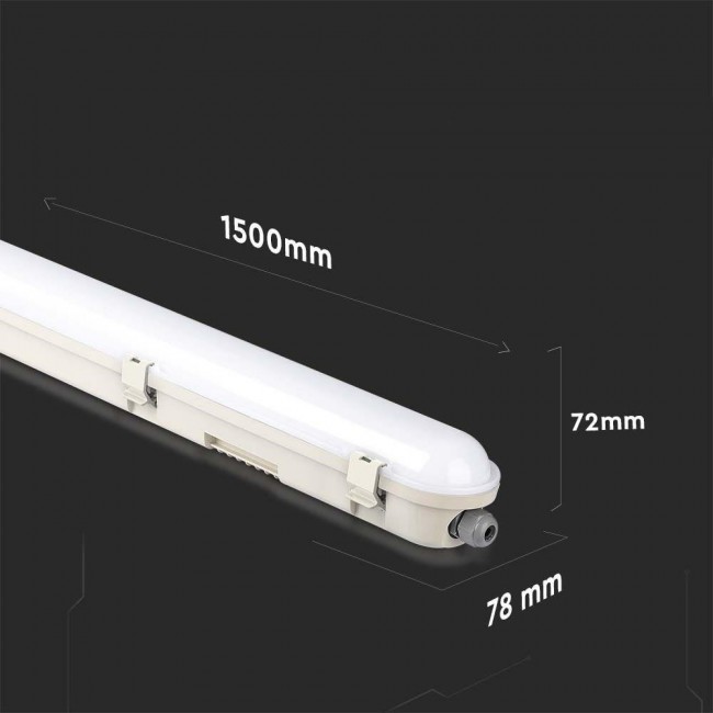 LED hermetic luminaire V-TAC M-SERIES VT-150070 150cm 70W 120Lm/W CL 6500K 8400lm (SKU 20476) Grey LED hermetic luminaire V-TAC M-SERIES VT-150070 150cm 70W 120Lm/W CL 6500K 8400lm (SKU 20476) Grey