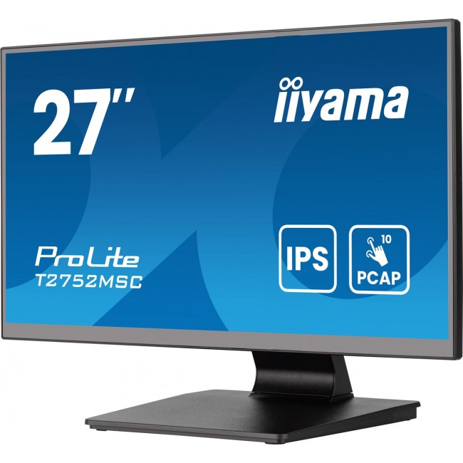 iiyama ProLite 27 Optical Bonded PCAP 10pt touchscreen monitor with IPS panel technology, edge-to-edge glass design and Anti-Glare coating