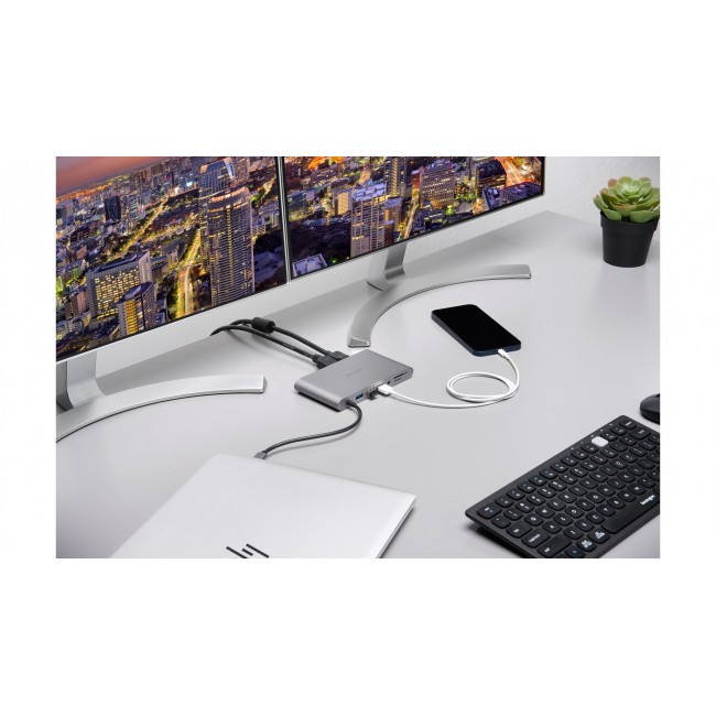 Kensington UH1440P USB-C 5Gbps Dual Video Driverless Mobile Dock 85W Pass-Through Power DP/HDMI/VGA