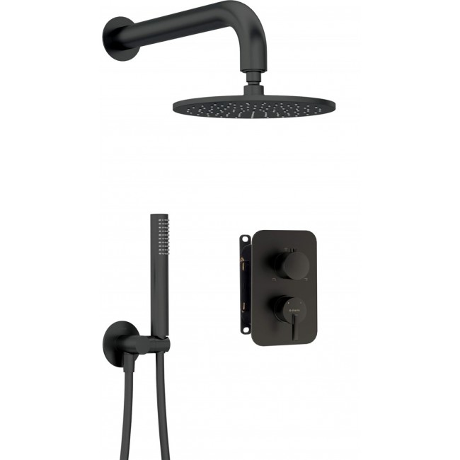 Concealed shower set with mixer box - with overhead shower