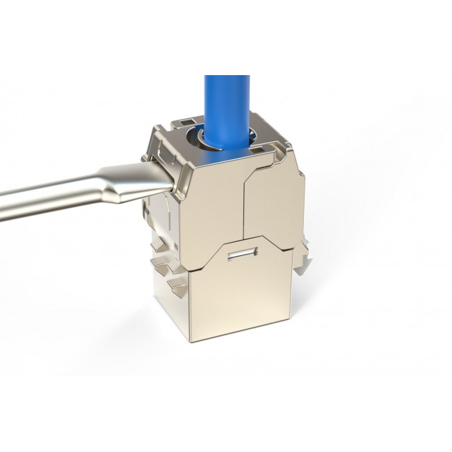 Digitus CAT 6A compact keystone module, shielded, tool-free mounting connection, 12 pcs.