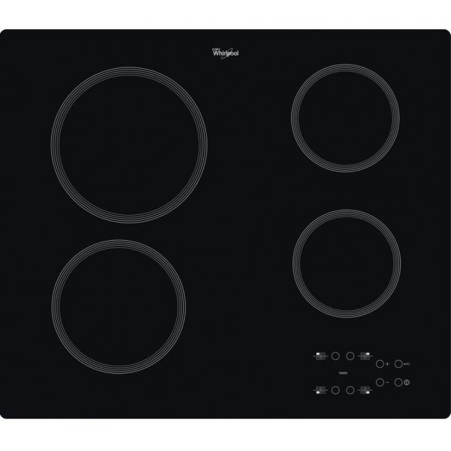 Whirlpool AKT 801/NE hob Black Built-in 58 cm Ceramic hob 4 zone(s) Whirlpool AKT 801/NE hob Black Built-in 58 cm Ceramic hob 4 zone(s)