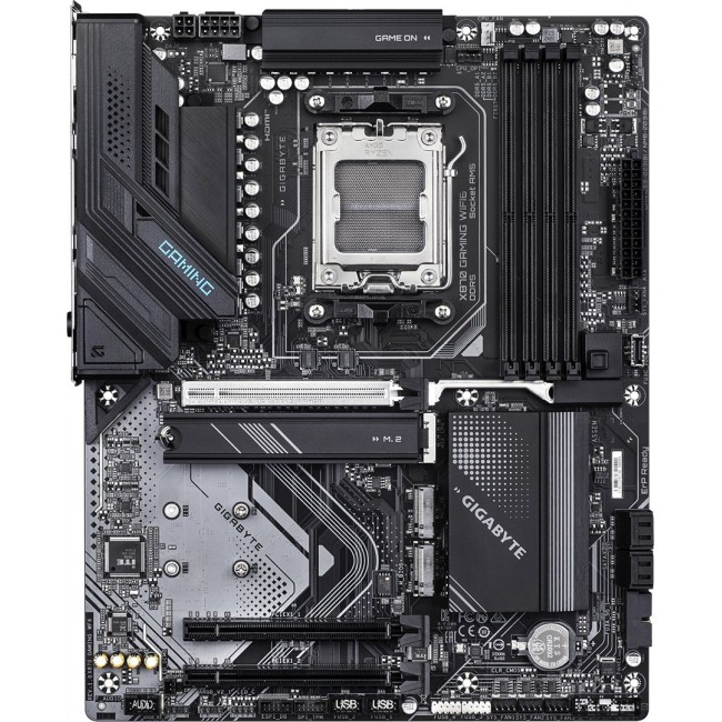 GIGABYTE X870 GAMING WIFI6 Motherboard - Supports AMD Ryzen 9000 CPUs, 8+2+2 phases VRM, up to 8000MHz DDR5 (OC), 1xPCIe 5.0 + 2xPCIe 4.0, Wi-Fi 6, 2.5GbE LAN, USB 4