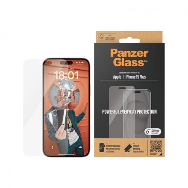 PanzerGlass Screen Protector iPhone 15 Plus | Classic Fit PanzerGlass Screen Protector iPhone 15 Plus | Classic Fit