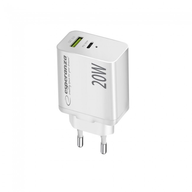 Esperanza EZC105W mains charger 20W White Esperanza EZC105W mains charger 20W White