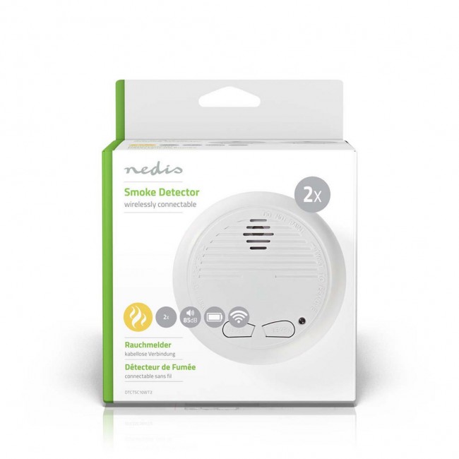 Nedis DTCTSC10WT2 smoke detector Air-sampling detector Wired & Wireless Nedis DTCTSC10WT2 smoke detector Air-sampling detector Wired & Wireless