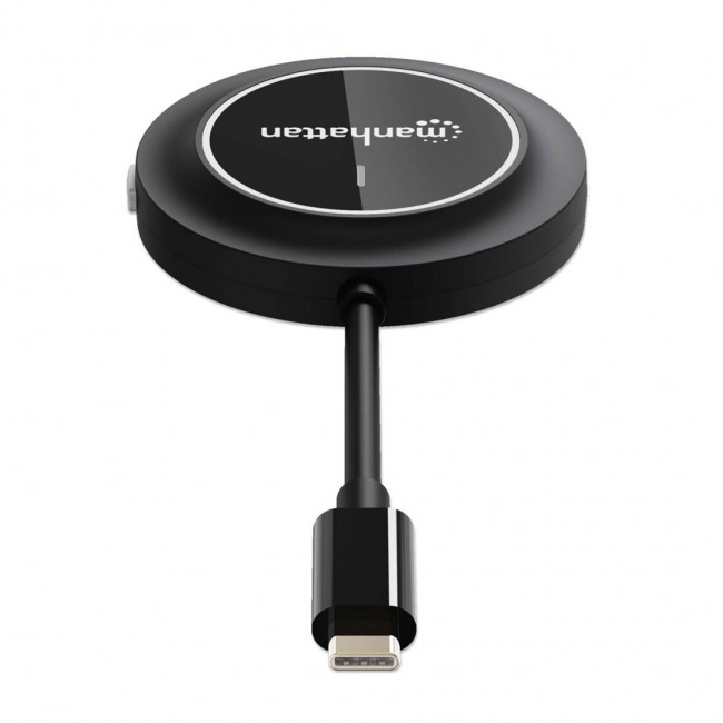 Manhattan 1080p Wireless HDMI Display Adapter with USB-C Transmitter, Dongle Wirelessly Displays a Video Signal from a USB-C Device on an HDMI TV or Projector, Requires Receiver from 208420 Wireless HDMI Presentation Kit, Black