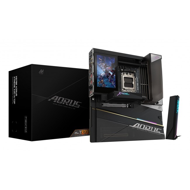 GIGABYTE X870E AORUS XTREME X3D AI TOP Motherboard - Supports AMD Ryzen 9000 Series CPUs, 24+2+2 phases VRM, up to 9000MHz DDR5 (OC), 2xPCIe 5.0 M.2 + 3xPCIe 4.0 M.2, WI-FI 7, 10GbE LAN, USB 4 GIGABYTE X870E AORUS XTREME X3D AI TOP Motherboard - Supports AMD Ryzen 9000 Series CPUs, 24+2+2 phases VRM, up to 9000MHz DDR5 (OC), 2xPCIe 5.0 M.2 + 3xPCIe 4.0 M.2, WI-FI 7, 10GbE LAN, USB 4