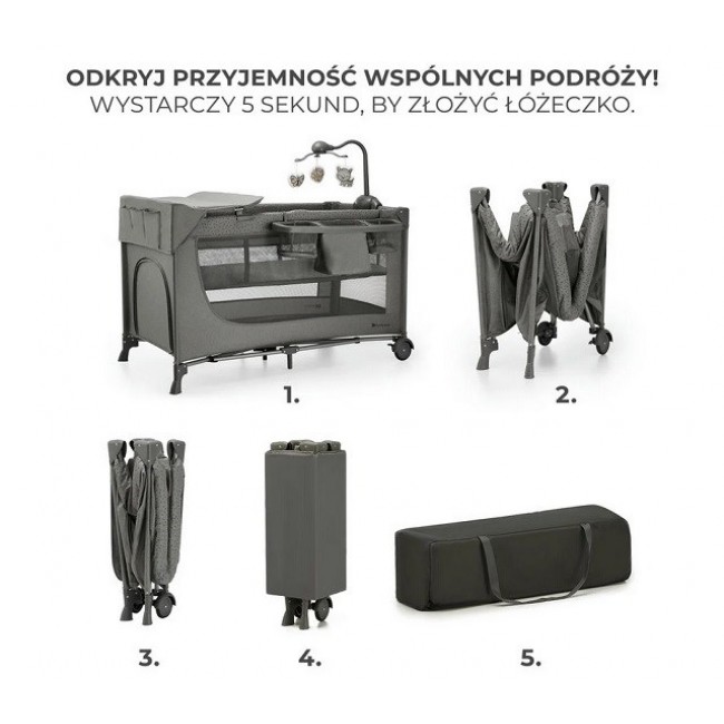 KinderKraft travel cot JOY 2 DARK GREY KinderKraft travel cot JOY 2 DARK GREY