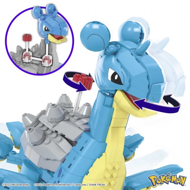 MEGA Pok mon Lapras Building Toy Kit with Action Figure (527 Pieces) for Kids