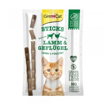 GIMCAT Sticks Lamb and polutry - cat treats - 4pcs