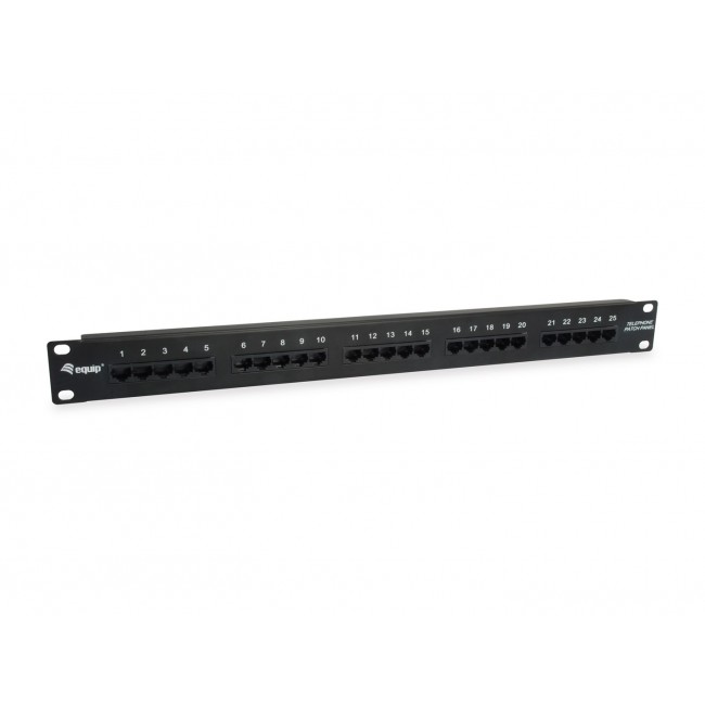 Equip 25-Port Cat.3 RJ45 ISDN Patch Panel, Black Equip 25-Port Cat.3 RJ45 ISDN Patch Panel, Black