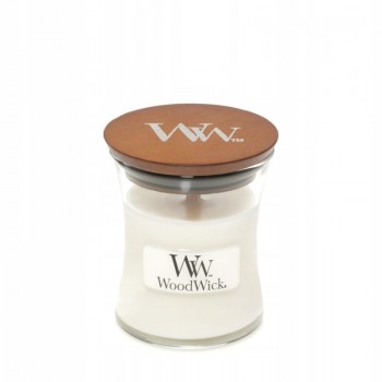 Scented Candle, Small WOODWICK White Teak 85 g, 1 piece