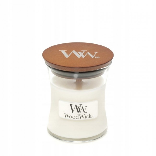 Scented Candle, Small WOODWICK White Teak 85 g, 1 piece