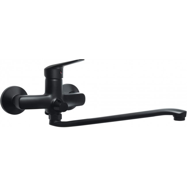 Wall-mounted washbasin mixer with extended spout - hose connection Wall-mounted washbasin mixer with extended spout - hose connection