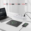 Maclean power strip, 6 socket extension + 4xUSB, 110-240V AC 50/60Hz, 2.1A max 2500W, 1.5 m, white, MCE389 W Maclean power strip, 6 socket extension + 4xUSB, 110-240V AC 50/60Hz, 2.1A max 2500W, 1.5 m, white, MCE389 W
