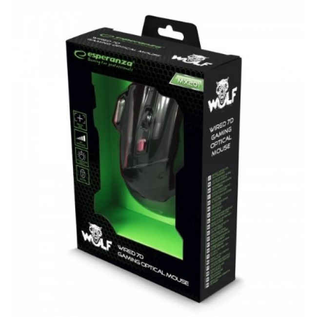 Esperanza EGM201R mouse USB Type-A Optical 2400 DPI Right-hand Esperanza EGM201R mouse USB Type-A Optical 2400 DPI Right-hand