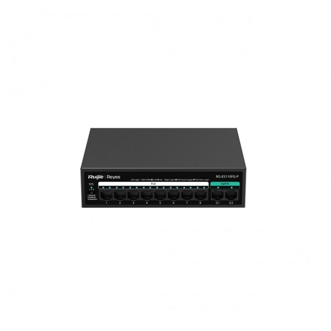 Ruijie Networks RG-ES110FG-P network switch Unmanaged L2 Fast Ethernet (10/100) Power over Ethernet (PoE) Ruijie Networks RG-ES110FG-P network switch Unmanaged L2 Fast Ethernet (10/100) Power over Ethernet (PoE)
