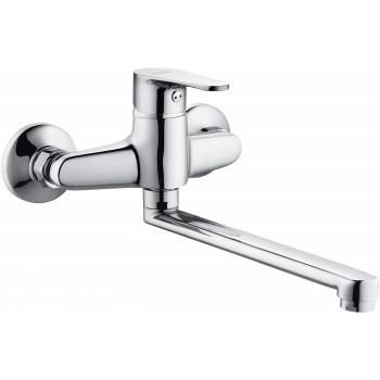 Wall-mounted washbasin mixer