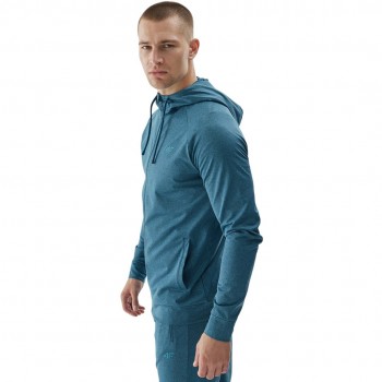 Men's sweatshirt 4F M404 sea green melange 4FWAW24TFSWM404 46M L