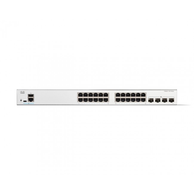 Cisco Catalyst 1300-24T-4X Managed Switch, 24 Port GE, 4x10GE SFP+, Limited Lifetime Protection (C1300-24T-4X) Cisco Catalyst 1300-24T-4X Managed Switch, 24 Port GE, 4x10GE SFP+, Limited Lifetime Protection (C1300-24T-4X)