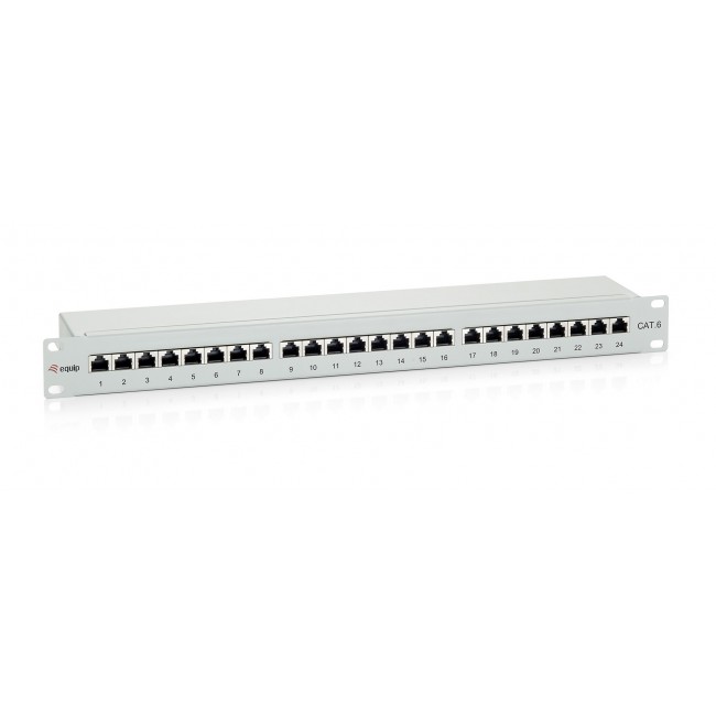 Equip 24-Port Cat.6 Shielded Patch Panel, Light Grey Equip 24-Port Cat.6 Shielded Patch Panel, Light Grey