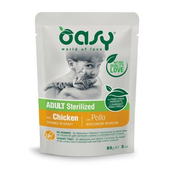 OASY Chunks in gravy Sterilized Chicken - wet cat food - 85g