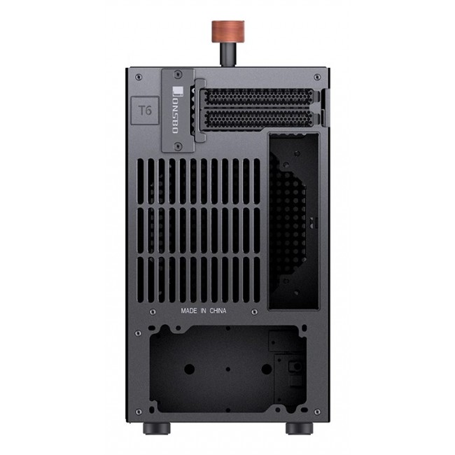 Jonsbo T6 PC Case, Mini-Tower, Mini-ITX, Tempered Glass, Wood, black