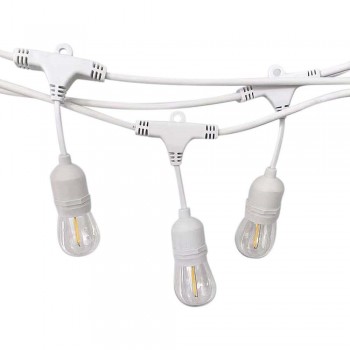 Garden Garland V-TAC White 15 meters 15 fixtures E27 Rubber+Socket IP54 VT-713