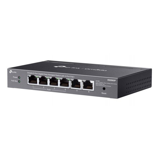 TP-Link Omada ES206GP network switch Managed Gigabit Ethernet (10/100/1000) Power over Ethernet (PoE) Black TP-Link Omada ES206GP network switch Managed Gigabit Ethernet (10/100/1000) Power over Ethernet (PoE) Black