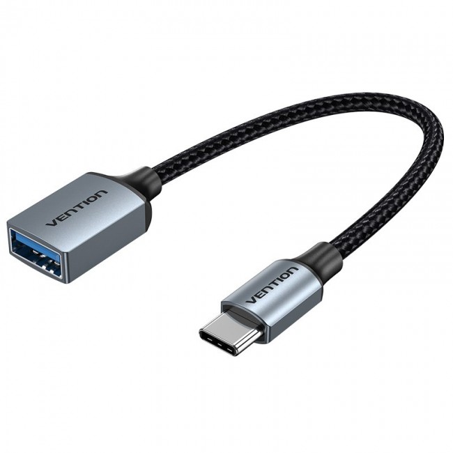 Vention USB 3.0 C Male to A Female OTG Cable 0.15M Gray Aluminum Alloy Type Vention USB 3.0 C Male to A Female OTG Cable 0.15M Gray Aluminum Alloy Type