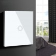 Touch-sensitive light switch MACLEAN Energy MCE702W single, glass, with round button White Touch-sensitive light switch MACLEAN Energy MCE702W single, glass, with round button White
